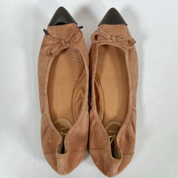 Women's Vince Camuto Nude Suede Leather Cap Toe Ballet Flats / Size: 7 - Picture 7 of 8